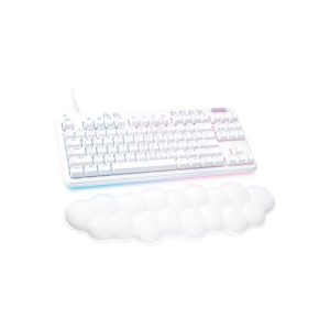 Logitech G713 Wired Mechanical Gaming Keyboard with LIGHTSYNC RGB Lighting, Linear Switches (GX Red), and Keyboard Palm Rest, PC and Mac Compatible - White Mist