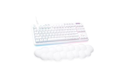 Logitech G713 Wired Mechanical Gaming Keyboard with LIGHTSYNC RGB Lighting, Linear Switches (GX Red), and Keyboard Palm Rest, PC and Mac Compatible – White Mist