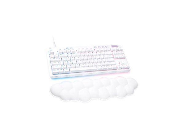 Logitech G713 Wired Mechanical Gaming Keyboard with LIGHTSYNC RGB Lighting, Linear Switches (GX Red), and Keyboard Palm Rest, PC and Mac Compatible - White Mist
