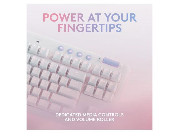 Logitech G713 Wired Mechanical Gaming Keyboard with LIGHTSYNC RGB Lighting, Linear Switches (GX Red), and Keyboard Palm Rest, PC and Mac Compatible - White Mist - Image 5