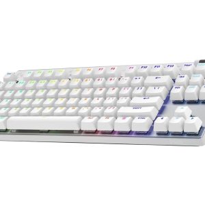Logitech G PRO X TKL Lightspeed Wireless Gaming Keyboard, Ultra-Portable Tenkeyless Design, LIGHTSYNC RGB, PBT keycaps, Tactile Switches (GX Brown) - White