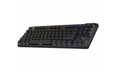 Logitech G PRO X TKL Lightspeed Wireless Gaming Keyboard, Ultra-Portable Tenkeyless Design, LIGHTSYNC RGB, PBT keycaps, Clicky Switches (GX Blue)