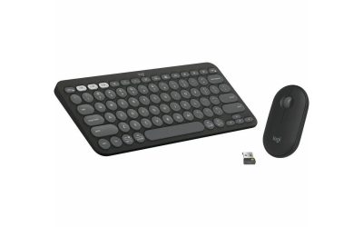 Logitech Logitech Pebble 2 Combo Keyboard & Mouse – USB Type A Wireless Bluetooth Keyboard – Tonal Graphite 920-012061
