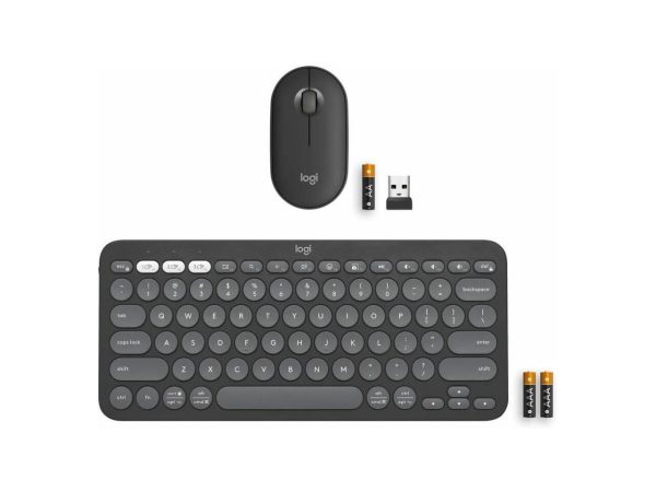 Logitech Logitech Pebble 2 Combo Keyboard & Mouse - USB Type A Wireless Bluetooth Keyboard - Tonal Graphite  920-012061 - Image 5