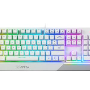 MSI Vigor GK30 USB Wired Gaming Keyboard with RGB Backlight and Water Repellent, White