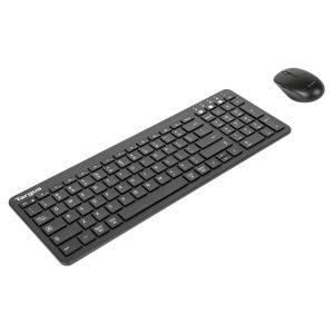 Targus AKM619AMUS Keyboard & Mouse - Wireless Bluetooth 5.1 Keyboard - Black - Wireless Bluetooth Mouse - Optical - 2400 dpi - 2 Button - Scroll Wheel - Black - AAA - Compatible with PC, Mac