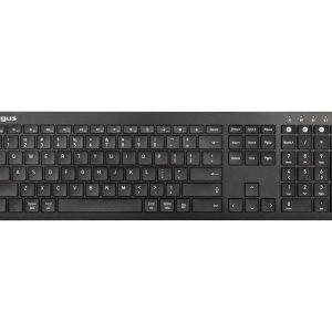 Targus Full-Size Multi-Device Bluetooth Antimicrobial Keyboard - Wireless Connectivity - Bluetooth - 104 Key - PC, Mac - AAA Battery Size Supported - Black - AKB864US
