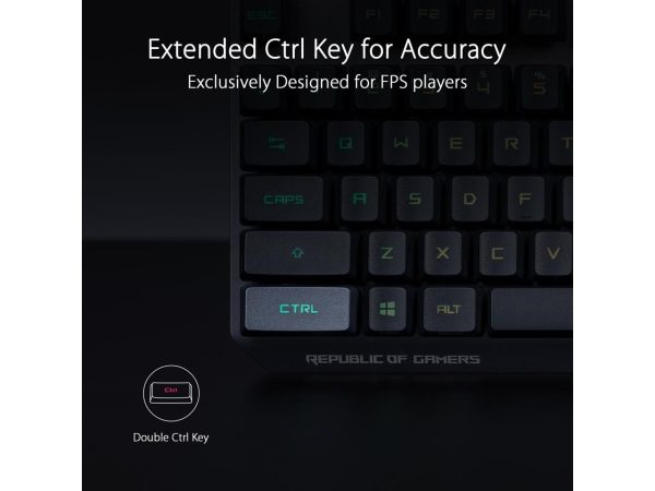 Asus ROG Strix Scope RX TKL Wireless Deluxe, 80% Gaming Keyboard, Tri-mode connectivity (2.4GHz RF, Bluetooth, Wired), ROG RX Blue Optical Mechanical Switches, PBT Keycaps, RGB, Wrist rest, Black - Image 5