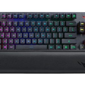 Asus ROG Strix Scope RX TKL Wireless Deluxe, 80% Gaming Keyboard, Tri-mode connectivity (2.4GHz RF, Bluetooth, Wired), ROG RX Blue Optical Mechanical Switches, PBT Keycaps, RGB, Wrist rest, Black
