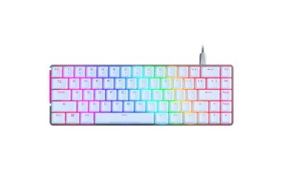 ASUS ROG Falchion Ace 65% RGB Compact Gaming Mechanical Keyboard, Lubed ROG NX Red Switches & Switch Stabilizers, Sound-Dampening Foam, PBT Keycaps, Wired with KVM, Three Angles, Cover Case-White