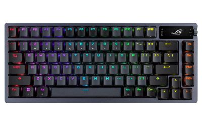 ASUS ROG Azoth 75 Wireless DIY Custom Gaming Keyboard, OLED display, Gasket-Mount, Three-Layer Dampening, Hot-Swappable Pre-lubed ROG NX Red Switches & Keyboard Stabilizers, PBT Keycaps, RGB-Black