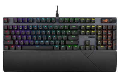 ASUS ROG Strix Scope II RX Gaming Keyboard, IP57, Dampening Foam, Pre-lubed ROG RX Red Optical Switches, PBT Keycaps, multi-function controls, Xbox Game Bar function hotkeys, RGB-Black