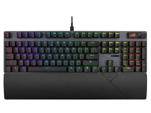 ASUS ROG Strix Scope II RX Gaming Keyboard, IP57, Dampening Foam, Pre-lubed ROG RX Red Optical Switches, PBT Keycaps, multi-function controls, Xbox Game Bar function hotkeys, RGB-Black