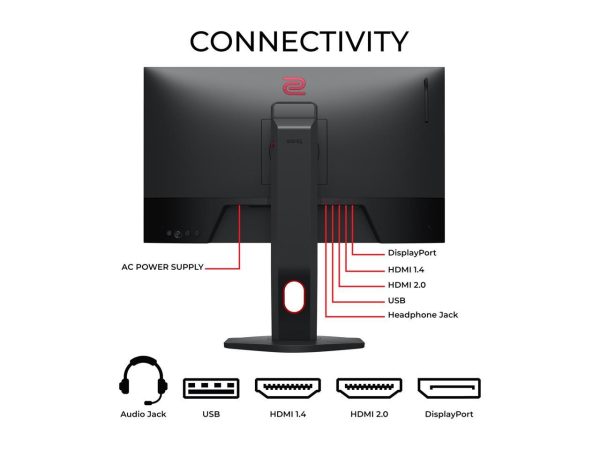 BenQ eSports 24.5" XL2540K 1920 x 1080 FHD 240Hz 0.5ms 3x HDMI 2.0, DisplayPort1.2, Flicker-free Low Blue Light, HAS, Black eQualizer, Color Vibrance, Height Adjust Gaming Monitor - Image 3