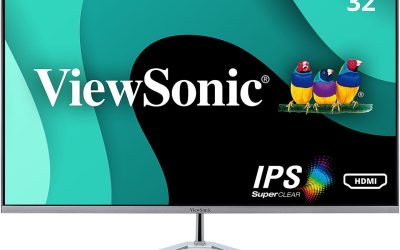 ViewSonic VX3276-MHD 32 Inch 1080p Frameless Widescreen IPS Monitor with Screen Split Capability HDMI and DisplayPort