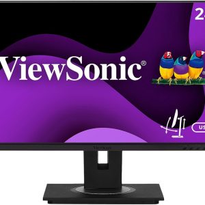 ViewSonic VG2456 24 Inch 1080p Monitor with USB 3.2 Type C Docking Built-In Gigabit Ethernet and 40 Degree Tilt Ergonomics for Home and Office