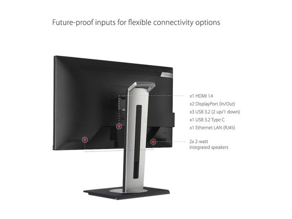 ViewSonic VG2456 24 Inch 1080p Monitor with USB 3.2 Type C Docking Built-In Gigabit Ethernet and 40 Degree Tilt Ergonomics for Home and Office - Image 5