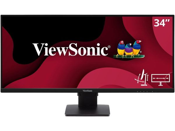 ViewSonic VA3456-MHDJ 34 Inch 21:9 UltraWide WQHD 1440p Monitor Frameless IPS with Ergonomics Design HDMI and DisplayPort Inputs for Home and Office