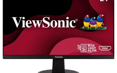 ViewSonic VA2447-MH 24 Inch Full HD 1080p Monitor with Ultra-Thin Bezel, Adaptive Sync, 75Hz, Eye Care, and HDMI, VGA Inputs for Home and Office