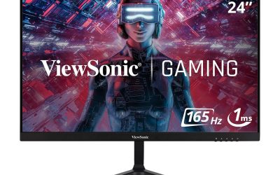 ViewSonic VX2418-P-MHD 24 Inch Frameless Full HD 1080p 165Hz 1ms Gaming Monitor with Adaptive-Sync Eye Care HDMI and Display Port