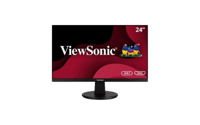 ViewSonic VA2447-MHU 24 Inch Full HD 1080p Monitor with Ultra-Thin Bezel, Adaptive Sync, 75Hz, Eye Care, and HDMI, VGA, USB-C Inputs for Home and Office
