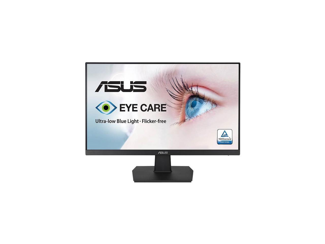 ASUS VA27EHE 27" Full HD 1920 x 1080 75Hz VGA HDMI Adaptive-Sync Asus Eye Care Low Blue Light and Flicker-Free Frameless Design LED Backlit IPS Monitor