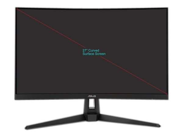 ASUS TUF Gaming 27" 1440P HDR Curved Monitor (VG27WQ1B) - QHD (2560 x 1440), 165Hz (Supports 144Hz), 1ms, Extreme Low Motion Blur, Speaker, FreeSync Premium, VESA Mountable, DisplayPort, HDMI, Black - Image 2
