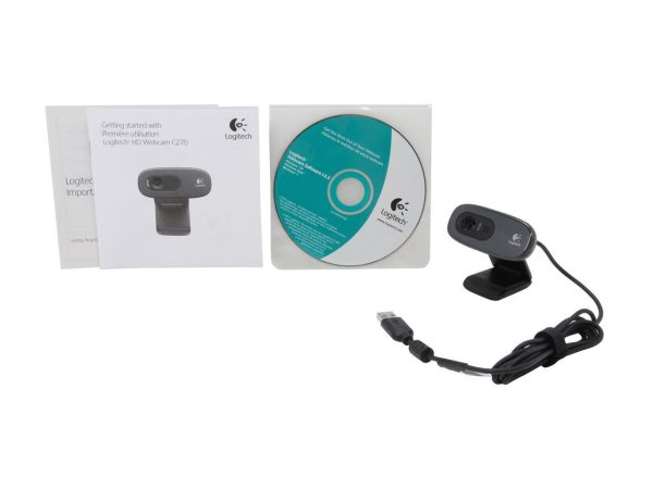 Logitech C270 HD Webcam, HD 720p, Widescreen HD Video Calling, HD Light Correction, Noise-Reducing Mic, For Skype, FaceTime, Hangouts, WebEx, PC/Mac/Laptop/Macbook/Tablet - Black - Image 5