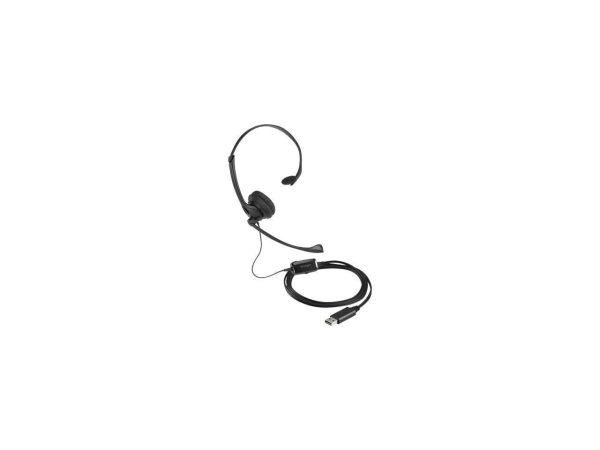 Kensington USB Mono Headset with Mic and Volume Control - USB Type A - Wired - Over-the-head - Monaural - Ear-cup - 6 ft Cable - Omni-directional, Noise Cancelling Microphone - Black - Image 2