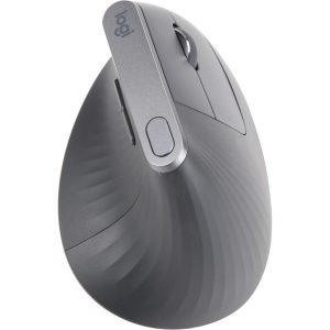 Logitech MX Vertical Wireless Mouse – Advanced Ergonomic Design Reduces Muscle Strain, Control and Move Content Between 3 Windows and Apple Computers (Bluetooth or USB), Rechargeable, Graphite