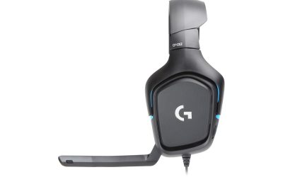 Logitech G432 Wired Gaming Headset, 7.1 Surround Sound, DTS Headphone:X 2.0, Flip-to-Mute Mic, PC (Leatherette) Black/Blue