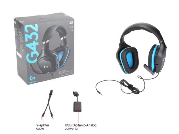 Logitech G432 Wired Gaming Headset, 7.1 Surround Sound, DTS Headphone:X 2.0, Flip-to-Mute Mic, PC (Leatherette) Black/Blue - Image 5