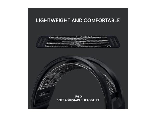 Logitech G733 Lightspeed Wireless Gaming Headset with Suspension Headband, Lightsync RGB, Blue VO!CE mic technology and PRO-G audio drivers - Black - Image 3