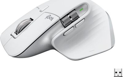 Logitech MX Master 3S – Wireless Performance Mouse with Ultra-fast Scrolling, Ergo, 8K DPI, Track on Glass, Quiet Clicks, USB-C, Bluetooth, Windows, Linux, Chrome – Pale Grey