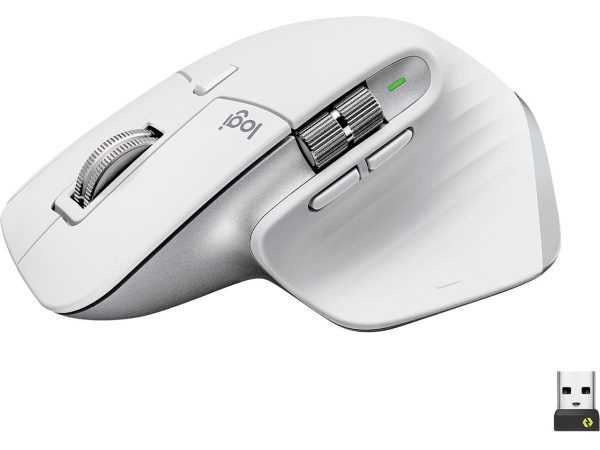 Logitech MX Master 3S - Wireless Performance Mouse with Ultra-fast Scrolling, Ergo, 8K DPI, Track on Glass, Quiet Clicks, USB-C, Bluetooth, Windows, Linux, Chrome - Pale Grey