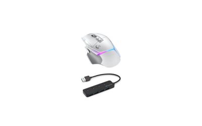 Logitech G502 X PLUS LIGHTSPEED Wireless RGB Gaming Mouse – Optical mouse with LIGHTFORCE hybrid switches, LIGHTSYNC RGB, HERO 25K gaming sensor, compatible with PC – macOS/Windows  – White