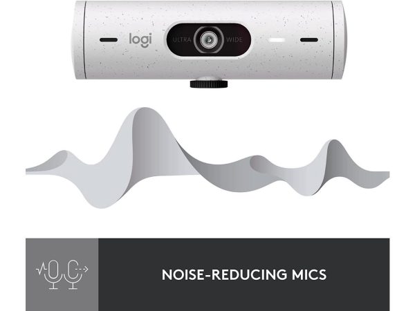 Logitech Brio 500 Full HD Webcam with Auto Light Correction,Show Mode, Dual Noise Reduction Mics, Webcam Privacy Cover, Works with Microsoft Teams, Google Meet, Zoom, USB-C Cable - Off White - Image 2