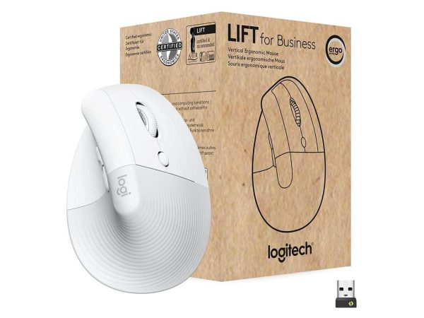 Logitech Off-white Lift for Business 910-006493 4 Buttons SmartWheel USB & Bluetooth Dual (RF / Bluetooth Wireless) 4000 DPI (Fully adjustable DPI) Mouse