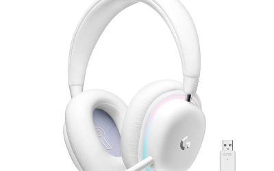Logitech G735 Wireless Gaming Headset, Customizable LIGHTSYNC RGB Lighting, Lightspeed, Bluetooth, 3.5 MM Aux Compatible with PC, Mobile Devices, Detachable Mic – White Mist