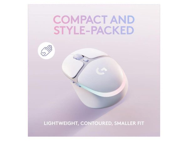 Logitech G705 Wireless Gaming Mouse, Customizable LIGHTSYNC RGB Lighting, Lightspeed Wireless, Bluetooth Connectivity, Lightweight, PC/Mac/Laptop - White Mist - Image 3