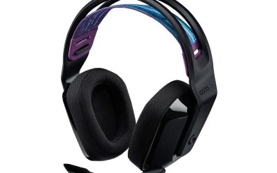 Logitech G535 LIGHTSPEED Wireless Gaming Headset – Lightweight on-ear headphones, flip to mute mic, stereo, compatible with PC, PS4, PS5, USB rechargeable – Black