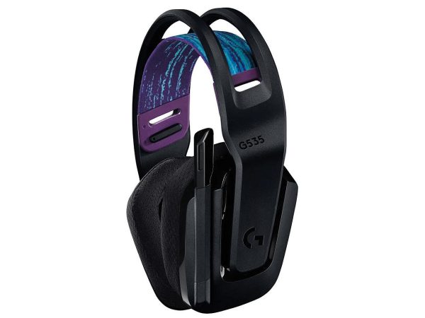 Logitech G535 LIGHTSPEED Wireless Gaming Headset - Lightweight on-ear headphones, flip to mute mic, stereo, compatible with PC, PS4, PS5, USB rechargeable - Black - Image 3