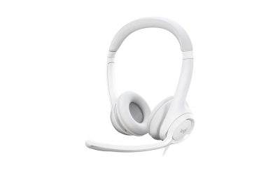 Logitech H390 Wired Headset for PC/Laptop, Stereo Headphones with Noise Cancelling Microphone, USB-A, In-Line Controls, off white