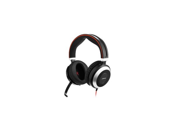 Jabra Evolve 80 UC Wired Headset Professional Telephone Headphones with Unrivalled Noise Cancellation for Calls and Music, Features World-Class Speakers and All Day Comfort