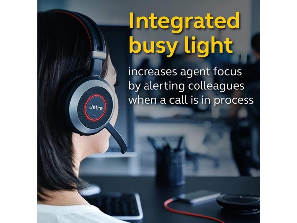 Jabra Evolve 80 UC Wired Headset Professional Telephone Headphones with Unrivalled Noise Cancellation for Calls and Music, Features World-Class Speakers and All Day Comfort - Image 3