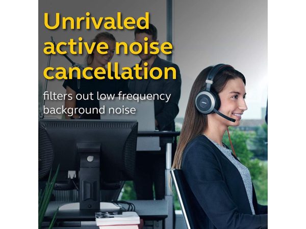 Jabra Evolve 80 UC Wired Headset Professional Telephone Headphones with Unrivalled Noise Cancellation for Calls and Music, Features World-Class Speakers and All Day Comfort - Image 2