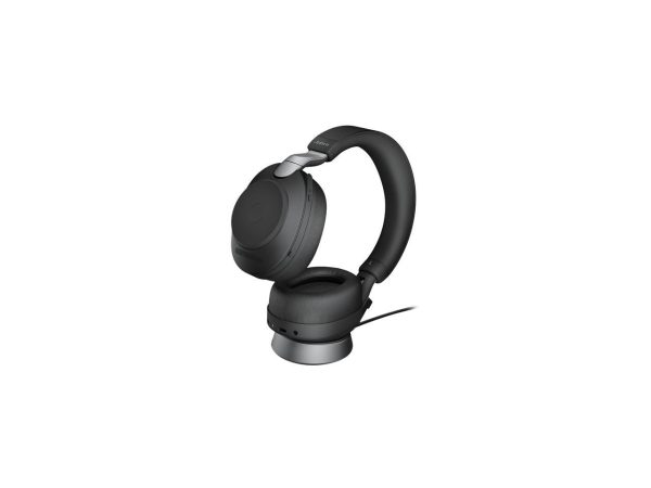 Jabra Evolve2 85 UC Wireless Headphones with Link380c & Charging Stand, Stereo, Black – Wireless Bluetooth Headset for Calls and Music, 37 Hours of Battery Life, Advanced Noise Cancelling Headphones