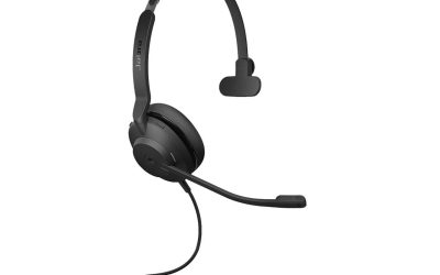 Jabra Evolve2 30 MS Wired Headset, USB-C, Mono, Black – Lightweight, Portable Telephone Headset with 2 Built-in Microphones – Work Headset with Superior Audio and Reliable Comfort