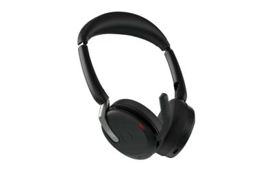 Jabra Evolve2 65 Flex UC Headset – Stereo – Wireless – Bluetooth – 98.4 ft – 20 Hz – 20 kHz – On-ear – Binaural – Supra-aural – MEMS Technology, Noise Cancelling Microphone – 26699-989-999-01