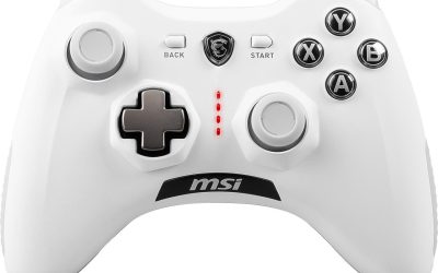MSI Force GC30V2 White Wireless Gaming Controller, Dual Vibration Motors, Dual Connection Modes, Interchangeable D-Pads, Compatible with PC & Android